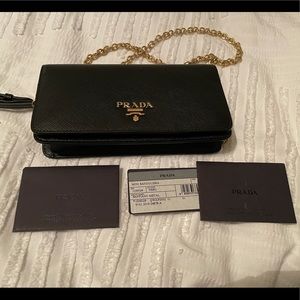 Prada Saffiano leather black mini bag